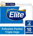 Elite Disposable Pocket Tissues Triple Ply 6 Packs 10 Units 1