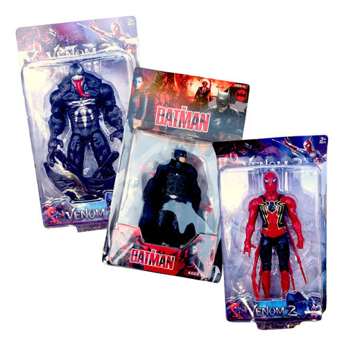 Set De 3 Figuras De Spiderman Venom Nuevo 0