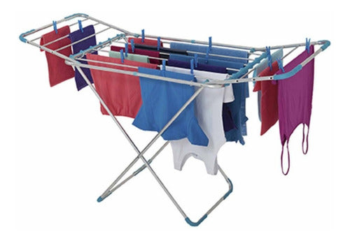 Folding Aluminum Clothes Drying Rack with Wings 18m Pettish Online VC 3