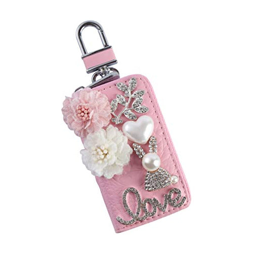 YULAILE Protective Keycase for Keys with Zipper in Pink 0