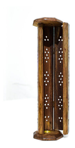 CM Incense Holder Tower Indian Wood 36 cm x 8 cm 4