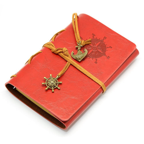 EvZ Retro Style Red Leather Journal 2