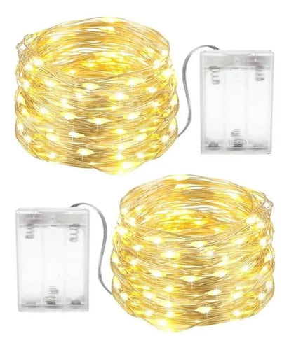 TOH High Quality Battery Operated 5M 50 LED Warm White Fairy Lights 0