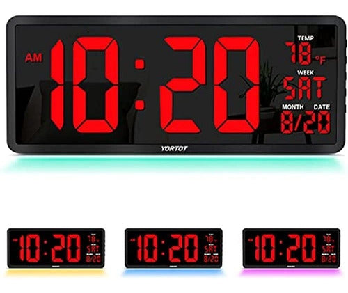 Yortot 16" Large Digital Wall Clock with Remote Control 0