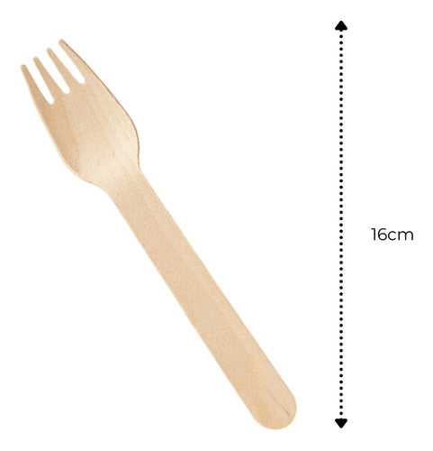 Biodegradable Wooden Disposable Forks - Pack of 100 1