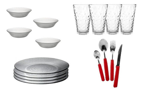 Rigolleau Complete Dinnerware Set for 4 Persons - 28 Pieces - Ideal 4