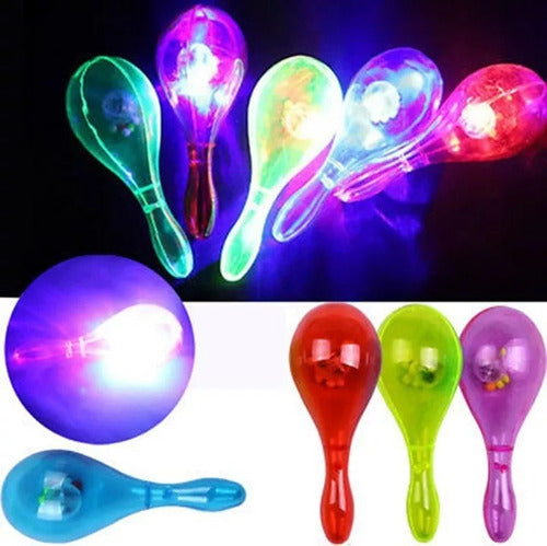 Conexión Party Maracas Luminosas Led Multicolor Cotillon Luminoso X10 1