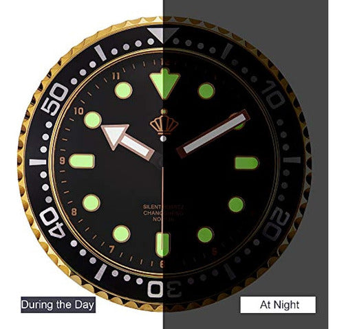 Lafocuse Black Wall Clock That Glows In The Dark 2