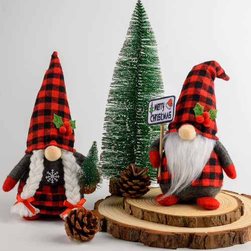 D-FantiX 2 Pack Christmas Gnomes Lujoso Con Signo De Navidad 3