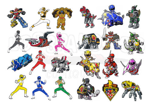 Pack Stickers - Power Rangers X 24 Unidades - L3p 1