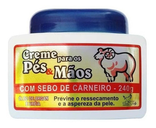 48 Creme Hidratante Para Pés Mãos Com Sebo De Carneiro 240gr 1