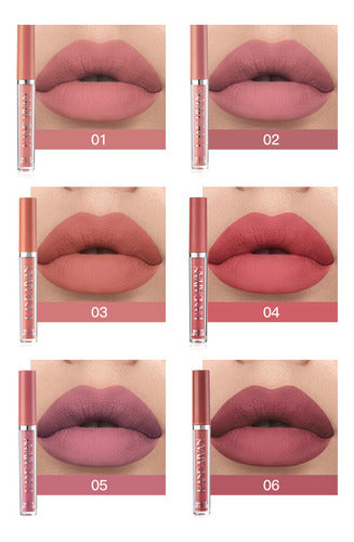 Maquiagem De 6 Batons Matte Veludo Volume Labial Bocao Secto 4