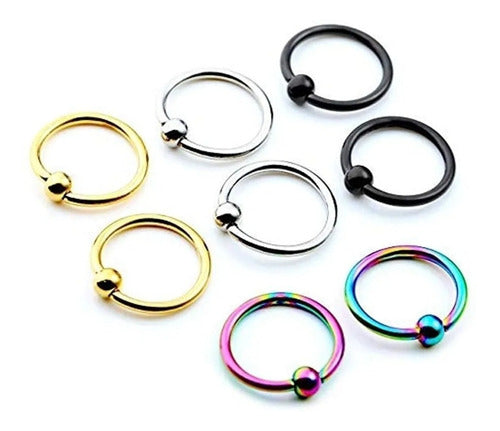 Bavasapiercing Aros BCR Piercing Nostril Acero Quirúrgico Aritos X4 2