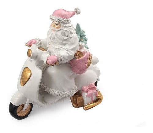 Envalar Adorno Navideño Santa Moto 20cm Polyresin Decoracion Navidad 0