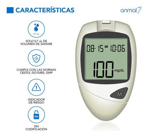 Ok Meter Kit Glucometro Match II Medidor De Glucemia 2