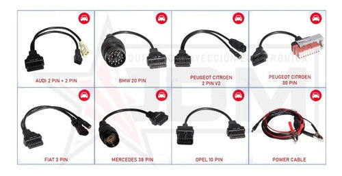 Kit 8 Cables Autos Adaptadores Obd2 Autocom Delphi 2