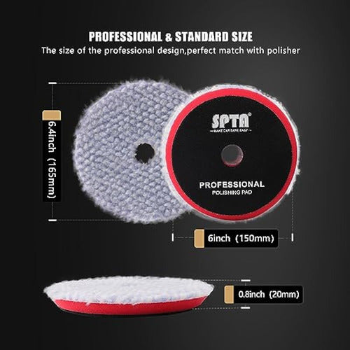 SPTA Wool Polishing Pad, 2 Pads 1