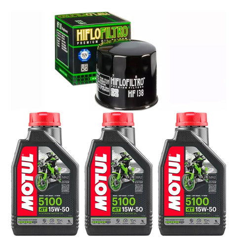 Kit Filtro + Aceite Motul 5100 X 3 Suzuki V-strom 650 Ryd 0