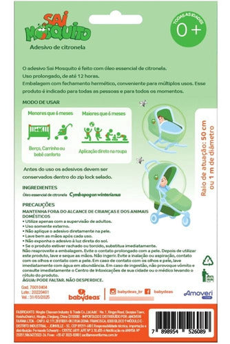 4 Sai Mosquito - Repelente Natural Em Adesivo 0m+ Babydeas 5