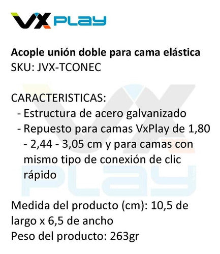 Acople Union Doble Vxplay Para Cama Elástica Repuesto 1