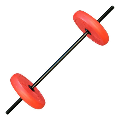 GYM-MAN 10kg PVC Filled Weight Disc Barbell Set 0