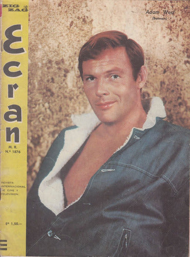 1967 Adam West Batman Tapa De Revista Ecran Idolos Vintage 0