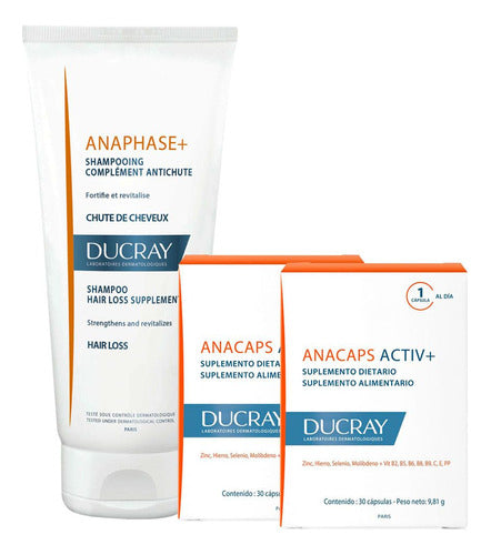 Combo Ducray Anacaps 60 + Anaphase Shampoo 200ml Anticaída 0