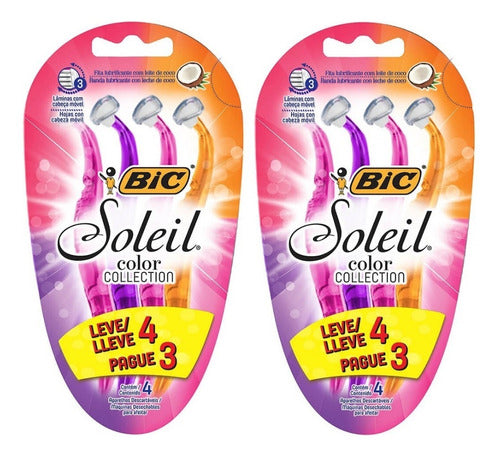 Kit 2 Aparelho Barbear Bic Soleil Color Collection Lv 4 Pg 3 0