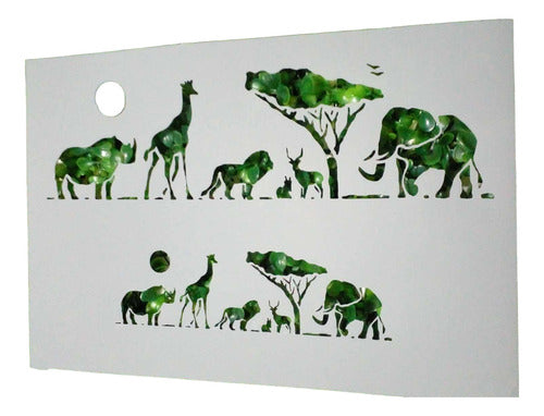 Stencil Animales De La Selva 0