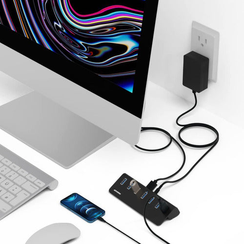 Achoro Hub Usb Alimentado Con 7 Puertos  2 Generacin 10gb Su 3