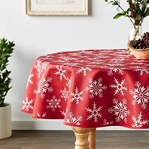 Manteles Con Diseño De Copos De Nieve De Navidad Decorativos 3