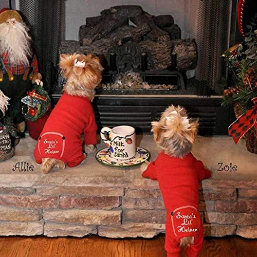 Doggie Design Lil De Papa Noel Helper Pet Christmas Embroidered Pajamas 1