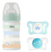 Chicco Newborn Set: Wellbeing Feeding Bottle 150mL + 2 Pacifiers 1