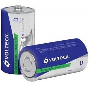 Pila Recargable  D  Bl.2un,4000mah   Volteck  Re-d X Bli 0