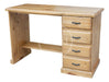 Rustic Desk with 4 Drawers 100x40cm Waxed Pine Style 6