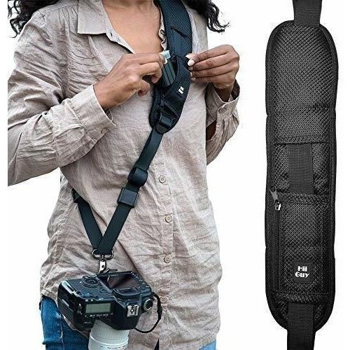 HiiGuy Camera Strap, Adjustable Padded Sling for DSLR 0