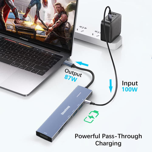 Shanfeng Adaptador Usb C Para Macbook, Hub Multipuerto Usb C 3