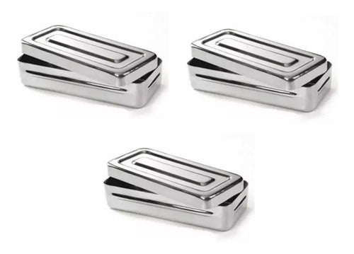 SP Stainless Steel Instrument Box 17x7x3 Pedicure Set of 3 Units 0