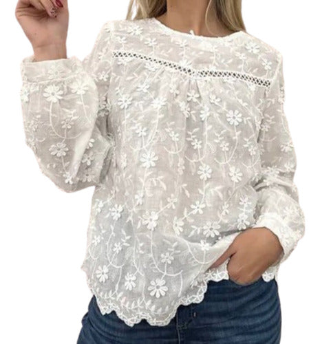 Mia Mia Blusa Importada Bordada Flor - Mia Mia Mujer (f) 2d 0