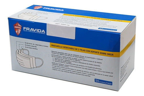 Fravida Surgical Masks 3 Layers Black, Box of 50 1