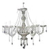 6-Light Glass Pendant Chandelier with Crystal Pendants 2