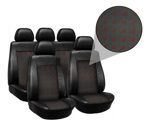 Premium Jacquard Seat Covers for Fiat Palio - Eco-Leather - 11 Piece Set 4