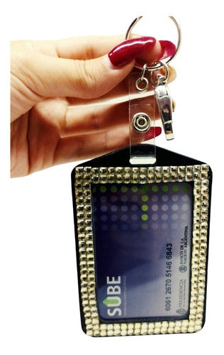 Hadda's Closet Port Sube Credential Holder with Strass Shine 1