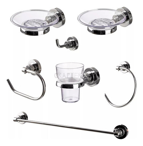 Aqualaf Napoli Bathroom Accessory Set - 7 Pieces 0