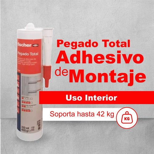 Pegado Total Adhesivo De Montaje Fischer 310ml Multimaterial 1