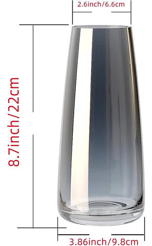 HOUPOPU Gray Smoke Large Glass Vase 1