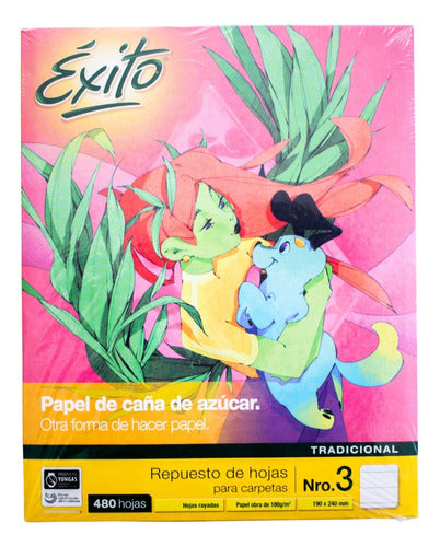 Éxito Replacement Eco-Friendly N°3 480 Sheets Quadruled/Lined 3