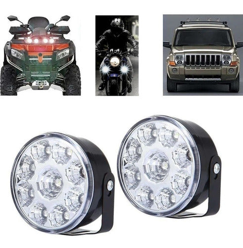 Par Faro X2 Led 9 Led Faro Aux Led Auto,moto,utv,4x4 1