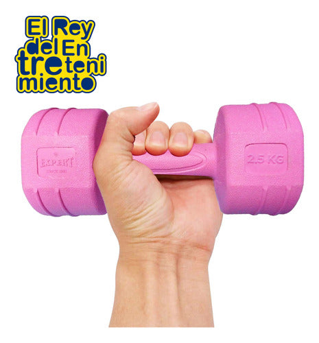 Mancuerna 2.5kg Revestida Pvc Pesa Fitness Calidad - El Rey 4