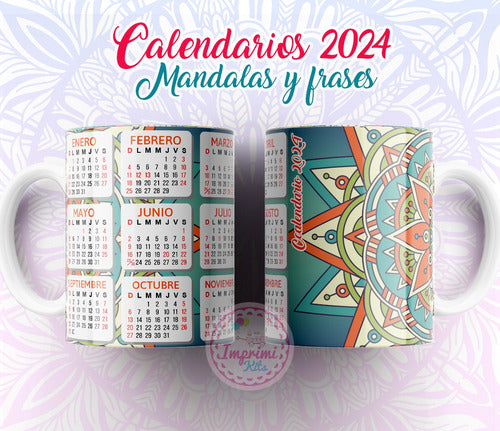 Plantillas Sublimar Tazas Calendarios Mandalas Frases Diseño 6